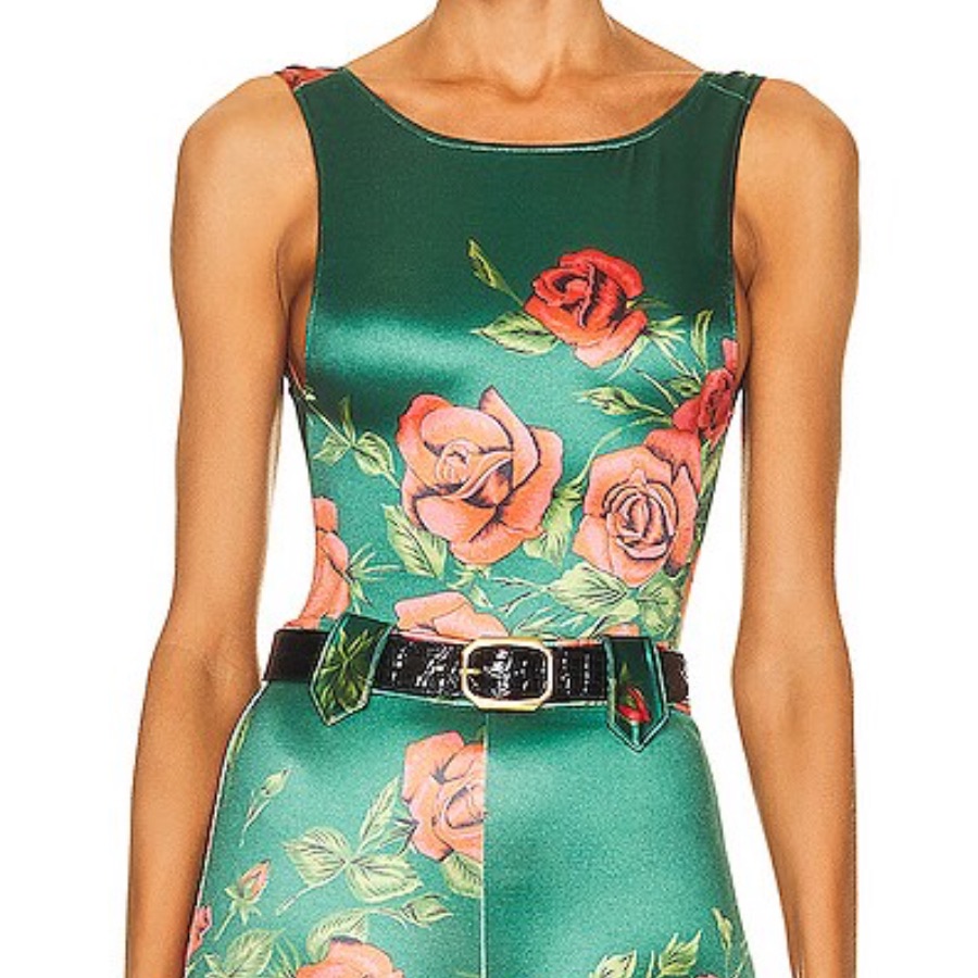 Raisa Vanessa Rose Print Bodysuit Size M Nwt